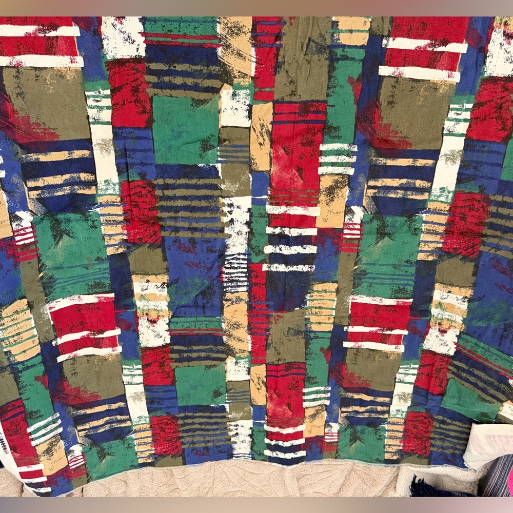 Vintage 90’s Covington Fabrics 5th Ave Design 2 yards retro patchwork pattern - Picture 4 of 10